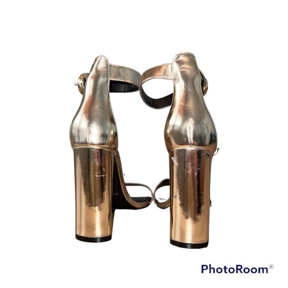 Kendall + Kylie  Metallic Gold Chunky Heel Dress Shoes-9M - Picture 4 of 9